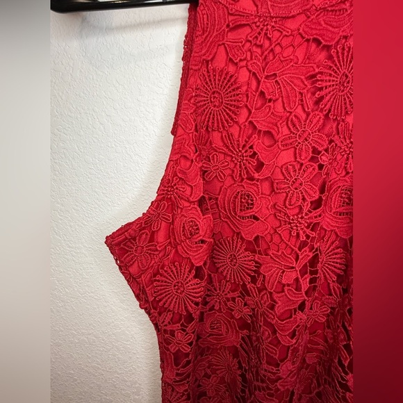 Lulus Red Large Lace Cocktail Dress - Picture 4 of 11